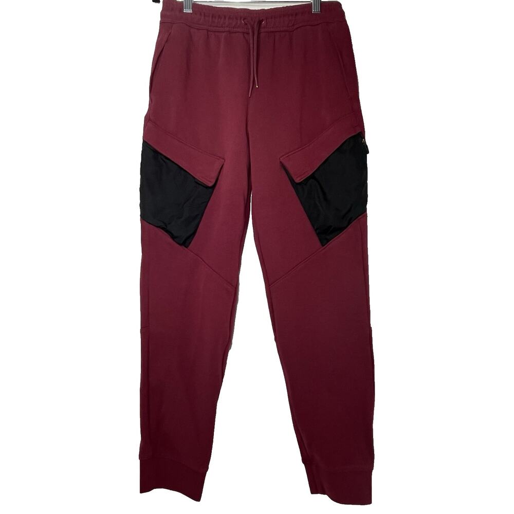 Athletic Works Youth Burgundy Fleece Cargo Jogger Pants Size XXL